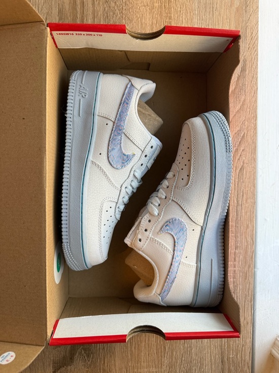 Nike Shoes - Nike Air Force 1 "Hydrogen Blue" with Psychedelic Swooshes